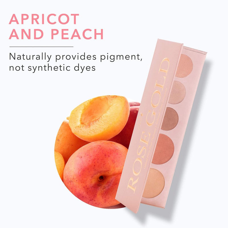 100 % Pure 100% PURE Rose Gold Makeup Palette All in One Compact 3 Eyeshadow, Blush, Face Highlighter, Fruit Pigmented Natural Warm Metallic Shimmer for All Skin Types - Vegan (Glowy Rose Gold Metallics) - Image 5