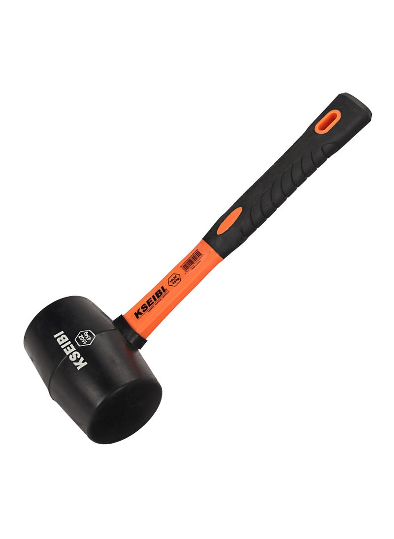 KSEIBI - Rubber Hammer Hard Black Head, 8oz Hammer with Ergonomic Grip Handle, Durable Eco-friendly Rubber Hammer Head for Camping, Flooring, Woodworking, Jewelry, Leather Work, Craft, Flooring Project, Upholstery. - Image 1