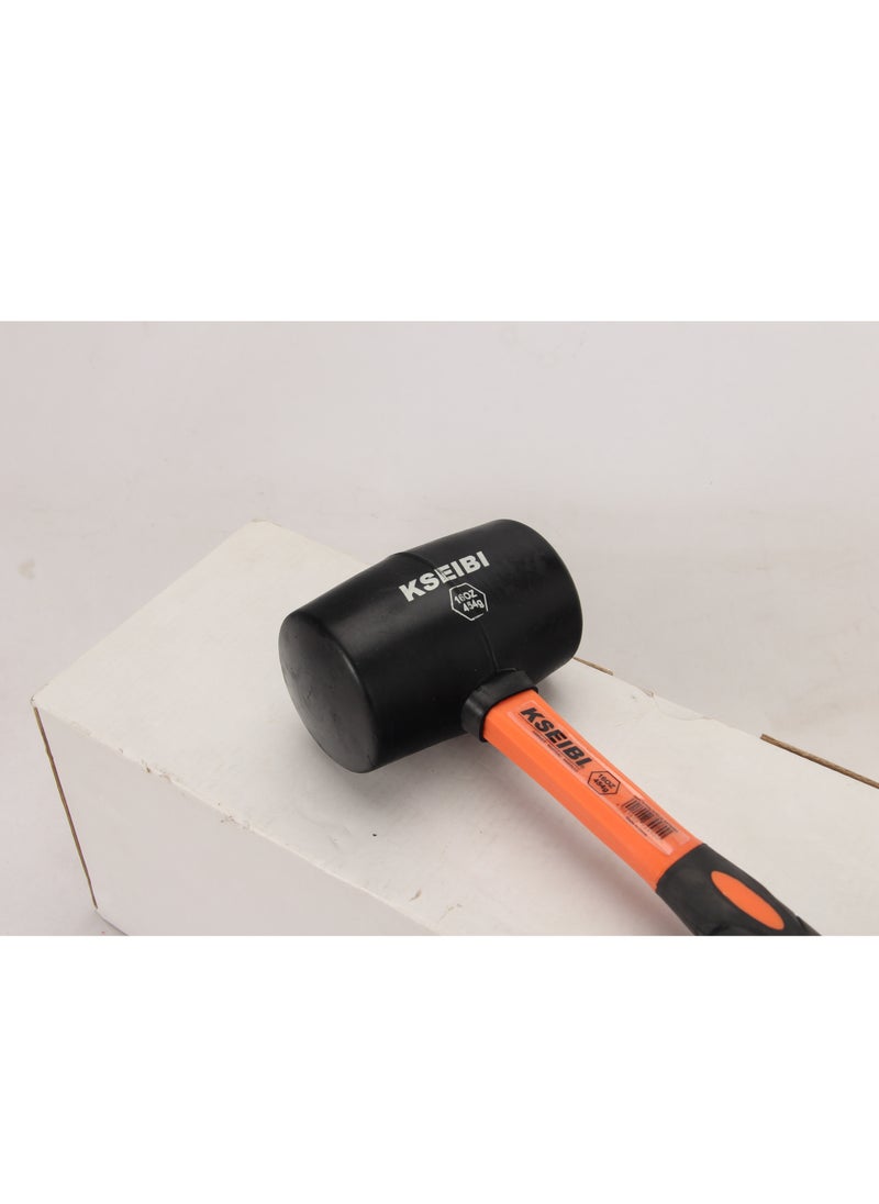 KSEIBI - Rubber Hammer Hard Black Head, 8oz Hammer with Ergonomic Grip Handle, Durable Eco-friendly Rubber Hammer Head for Camping, Flooring, Woodworking, Jewelry, Leather Work, Craft, Flooring Project, Upholstery. - Image 1
