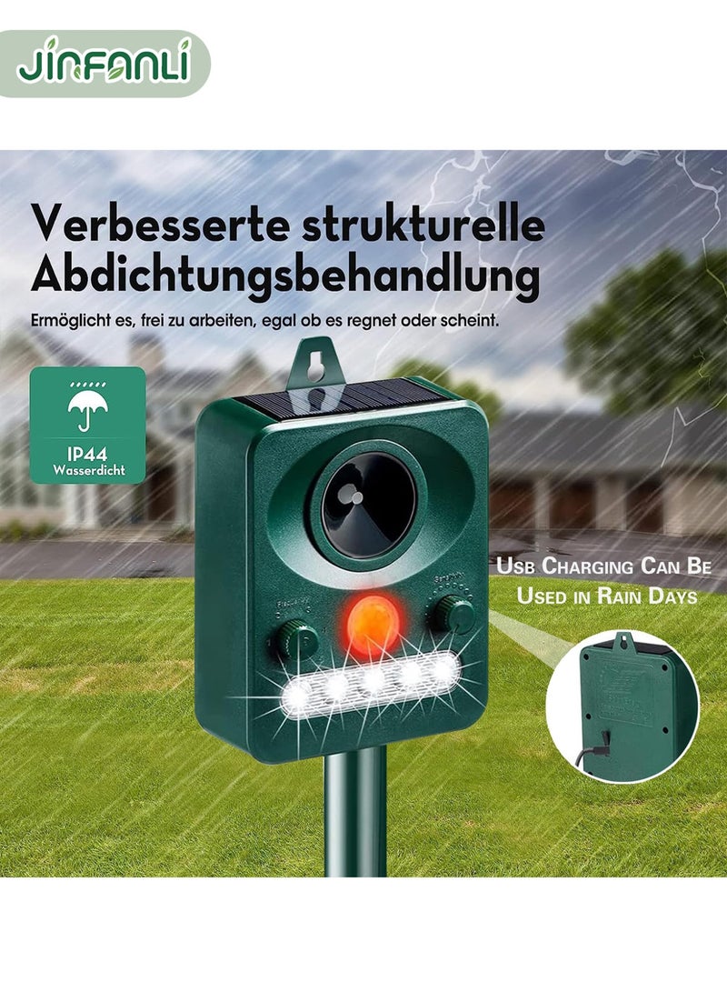 JINFANLI Ultrasonic repeller, solar repeller, waterproof motion sensor cat repeller, dog repeller, bird repeller, suitable for squirrels, rabbits, foxes, raccoons, deer, yards, gardens, farms - Image 5