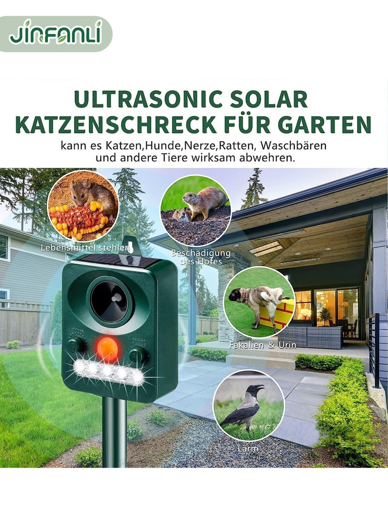 JINFANLI Ultrasonic repeller, solar repeller, waterproof motion sensor cat repeller, dog repeller, bird repeller, suitable for squirrels, rabbits, foxes, raccoons, deer, yards, gardens, farms - Image 4