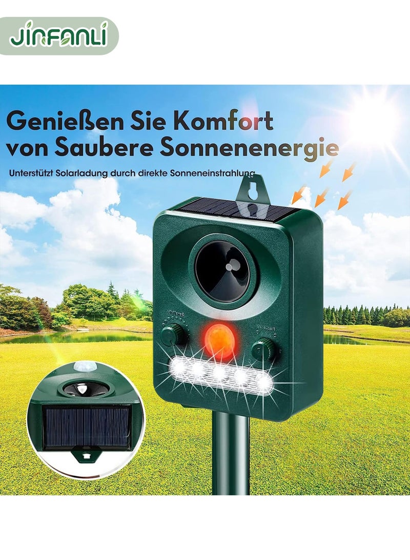 JINFANLI Ultrasonic repeller, solar repeller, waterproof motion sensor cat repeller, dog repeller, bird repeller, suitable for squirrels, rabbits, foxes, raccoons, deer, yards, gardens, farms - Image 3