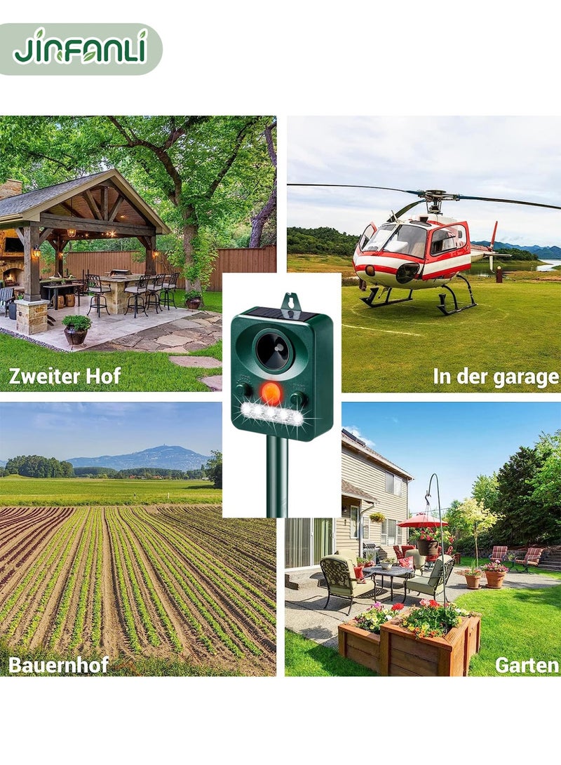 JINFANLI Ultrasonic repeller, solar repeller, waterproof motion sensor cat repeller, dog repeller, bird repeller, suitable for squirrels, rabbits, foxes, raccoons, deer, yards, gardens, farms - Image 2