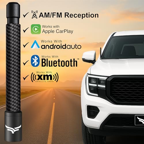 EcoAuto 5'' Universal Short Stubby Truck Antenna — Anti Theft & Carwash Safe — Truck Accessories for Ford, Dodge, GMC, Chevy, Jeep (2007+) - Ditch The Whip for Sleek Low-Profile Look (Carbon Fiber) - Image 5