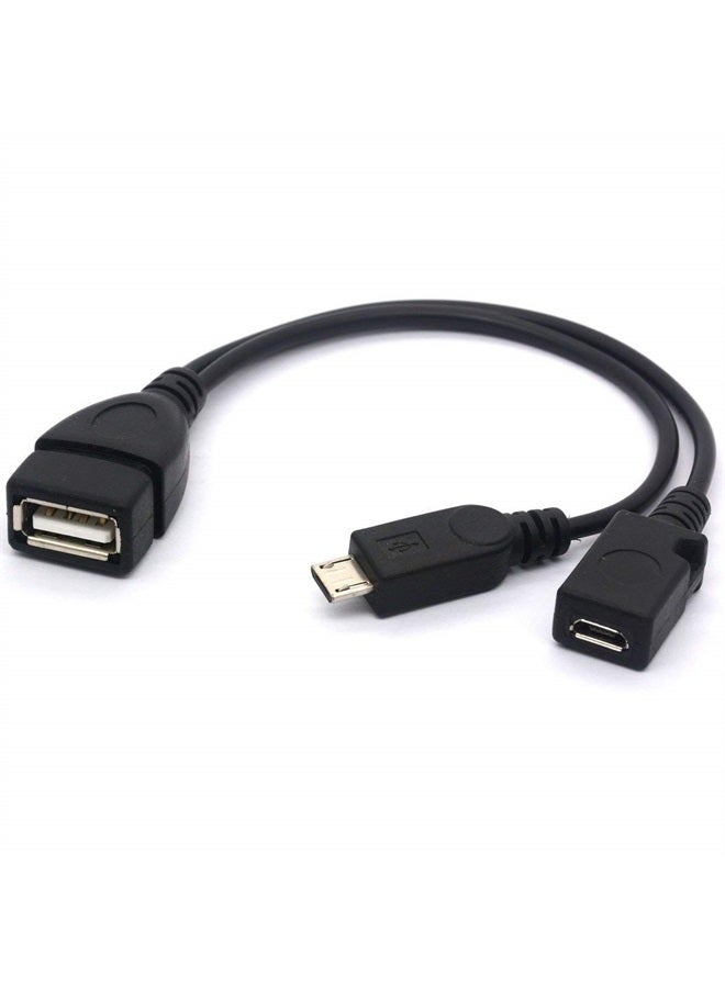 NEORTX Micro USB OTG Splitter Cable, Micro USB OTG Power Enhancer Cord USB 2.0 A Female to Micro USB Male and Micro 5 Pin Female Adapter Host Converter Cable - Image 1