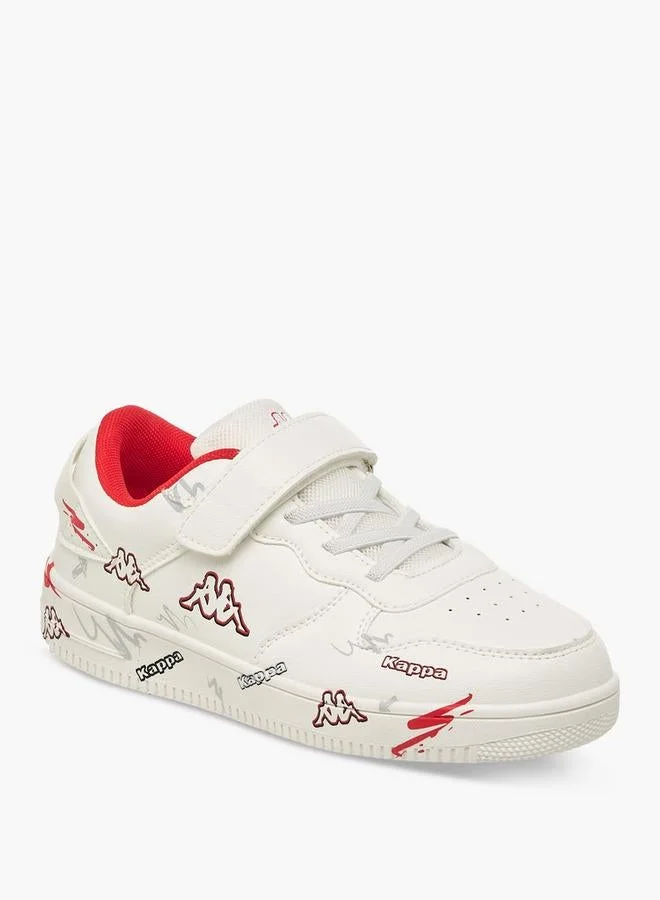 Kappa Boys Logo Print Hook and Loop Sports Shoes