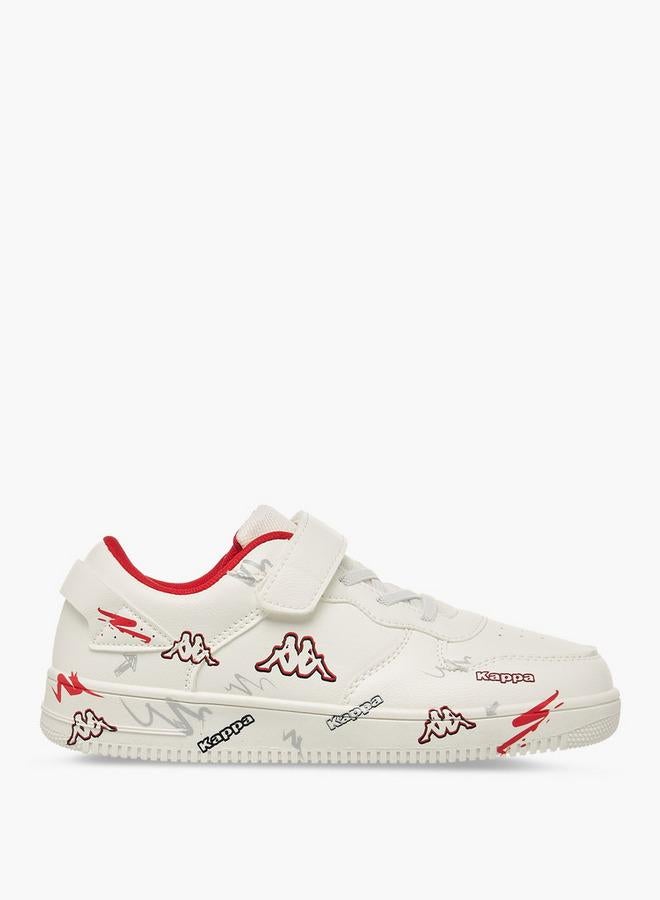 Kappa Boys Logo Print Hook and Loop Sports Shoes - Image 3