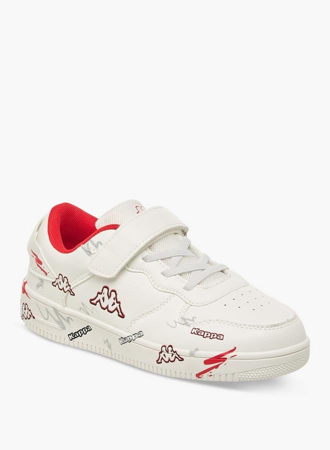 Kappa Boys Logo Print Hook and Loop Sports Shoes - Image 2
