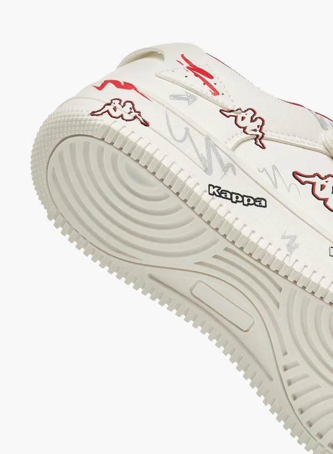 Kappa RED Boys Logo Print Hook And Loop School Sneakers for Men | Best Price UAE