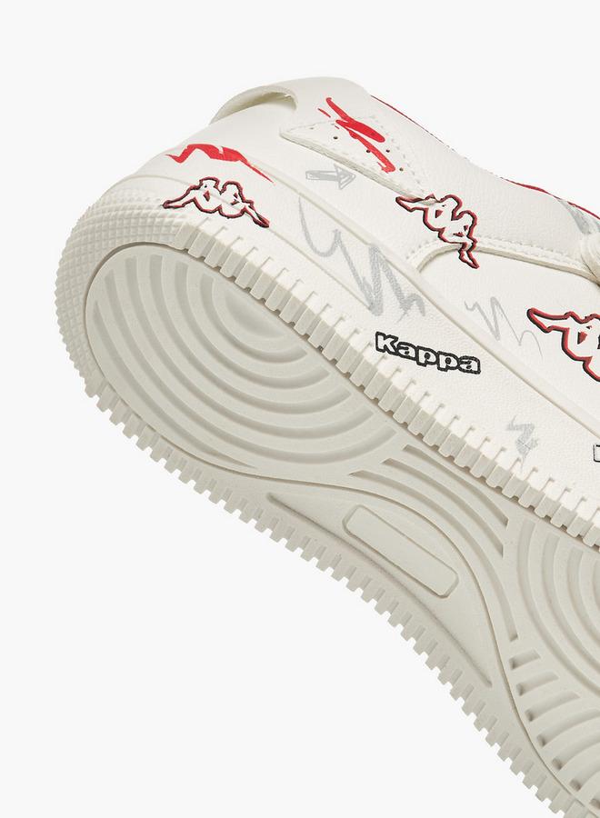 Kappa Boys Logo Print Hook and Loop Sports Shoes - Image 5