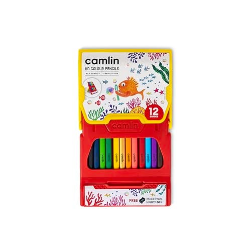 Camlin Triangular Colour Pencils - 12 Shades (Multicolor) - Image 1
