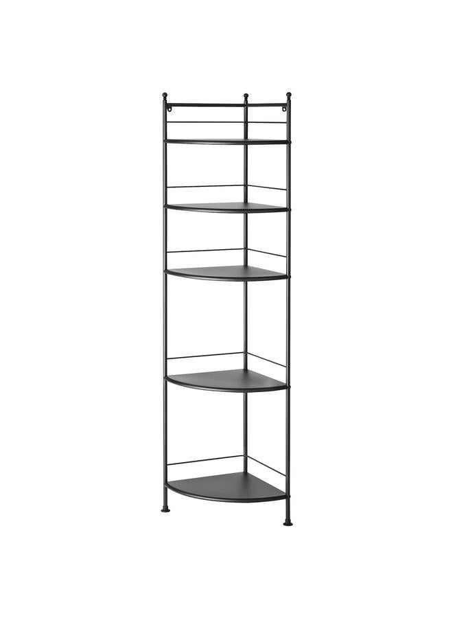 erorex Corner shelf unit, black, 35x156 cm - Image 1
