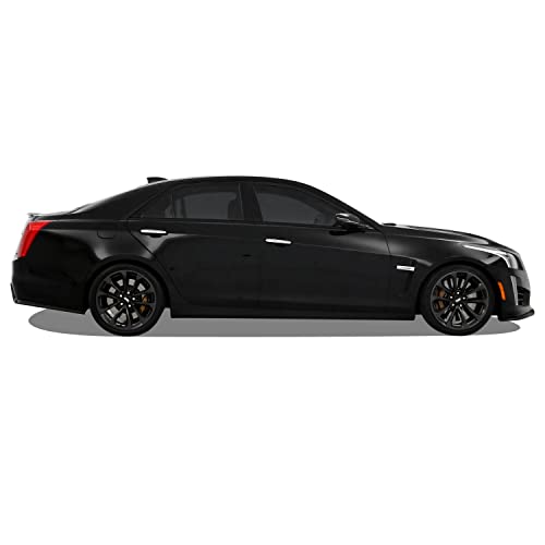 SlickMod، غلاف فينيل أسود لحذف الكروم لتقليم نوافذ كاديلاك CTS سيدان 2014-2019 (أسود لامع) - Image 3