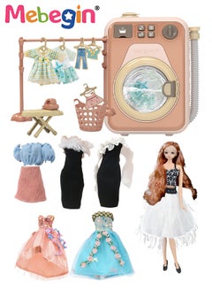 Pretend Play Household Toys Playset with Realistic Washing Machine, 6 Doll Dresses and 30cm Height Barbie Doll, Barbie Laundry Set with Rich Accessaries, Barbie Dress-up Toys, Ideal Gift for Kids - pzsku/Z1DCA01E43ADD55EE8340Z/45/_/1721801583/0cd01e7b-aaed-4343-b109-9b3d1708b34a