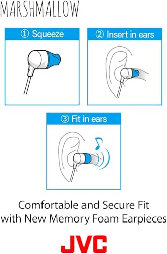 JVC Memory Foam Earbud Marshmallow Memory Foam Earbud with Mic Blue (HAFX38MA) - Image 5
