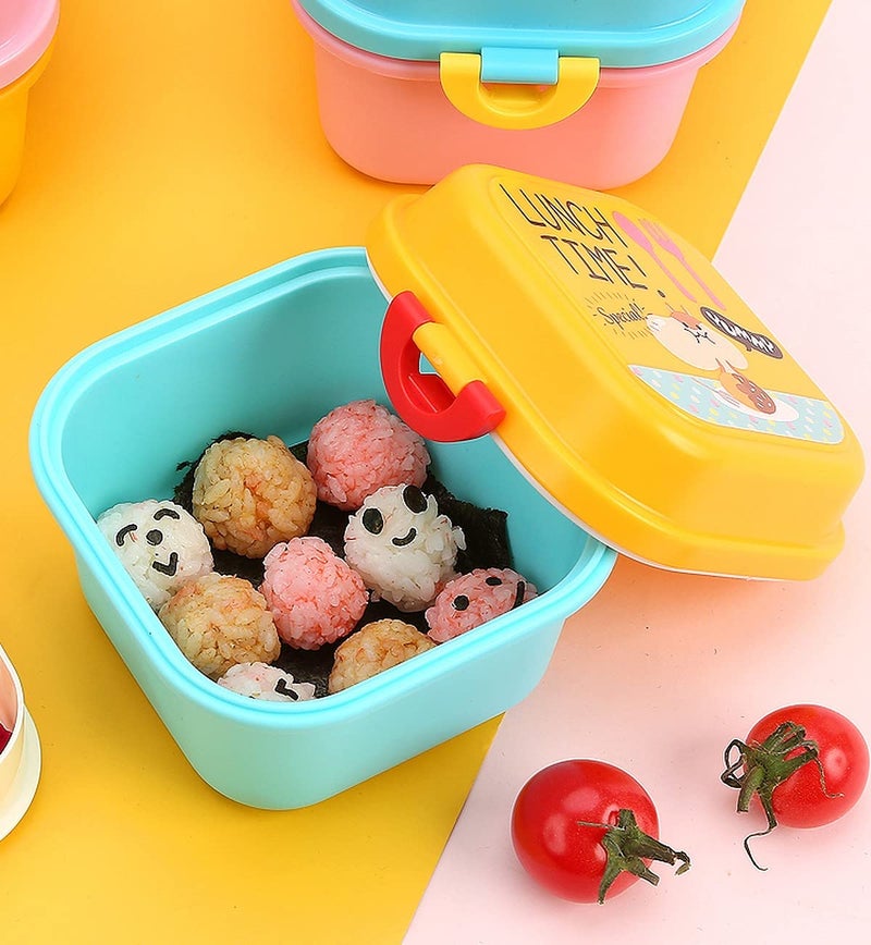 wolpin 1 Pc Lunch Box for Kids Leak Proof 2 Compartments Tiffin Box for Boys, Girls, School & Office, Lunch Box, Microwave Safe, Cartoon 600 ML Blue (Food Grade PP Plastic) - Image 4