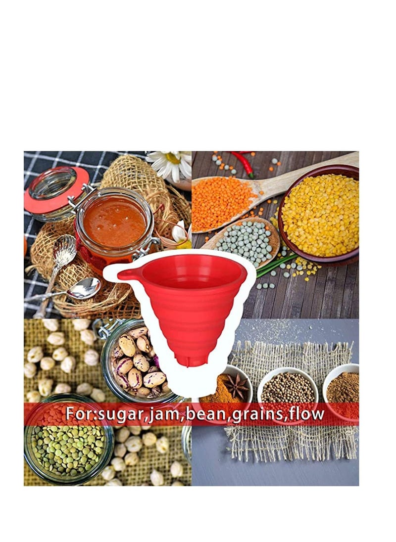 Canning Jar Lifter and Wide Mouth Funnel, Stainless Steel Jar Lifter with Nonslip Handle for Safe and Secure Grip, Collapsible Large Silicone Funnel Compatible with Wide