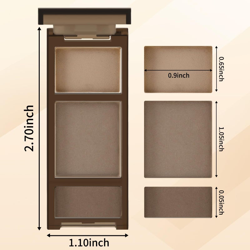 Boobeen 3 Color Eyebrow Powder Palette, Waterproof Long-Lasting Nature Eye Brow Powder, Brow Definer Powder Makeup to Enhance & Filler Brows, Powder Smooth - Image 5