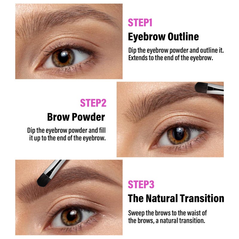 Boobeen 3 Color Eyebrow Powder Palette, Waterproof Long-Lasting Nature Eye Brow Powder, Brow Definer Powder Makeup to Enhance & Filler Brows, Powder Smooth - Image 4