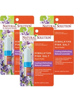 Natural Solution Natural Solution Nasal Inhaler with Pink Salt Aromatherapy, Improve Breathing with Relaxing & Refreshing Lavender Sinus Relief, 0.68 fl oz/Each, Pack of 3 