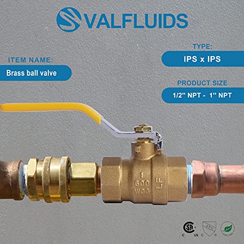VALFLUIDS Full Port Forged LF Brass Ball Valve With Female Thread NPT Connector, 150 PSI WSP / 600 PSI WOG. (1-1/2 Inch) - Image 5