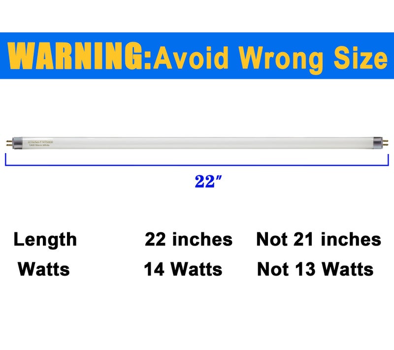 Konideke 22 Inch T5 Fluorescent Light Bulb 14 Watt F14T5/WW Compatible with Sylvania Satco Philips GE Under Cabinet Lamp Light 3000K Warm White 800 Lumen G5 Base 6 Count - Image 2