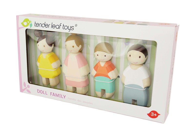 Tender Leaf Toys - The Leaf Family - 4 Pcs Wooden Family Mini Dolls Playset for Children, Kids Miniature Pretend Play Dollhouse Figures, Includes Parents, Sibling - Age 3+ - Image 3