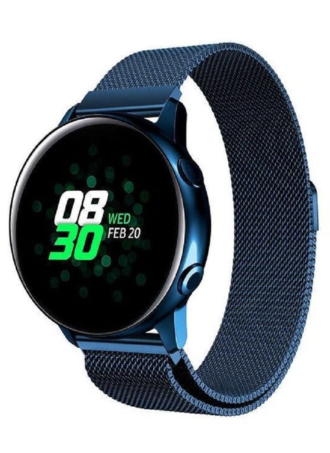 Samsung Galaxy Watch Active / Active 2 / Galaxy Watch 4 / Watch 4 Classic Milanese Stainless Steel Band 20mm Replacement Strap Blue