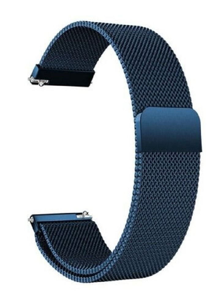 Samsung Galaxy Watch Active / Active 2 / Galaxy Watch 4 / Watch 4 Classic Milanese Stainless Steel Band 20mm Replacement Strap Blue