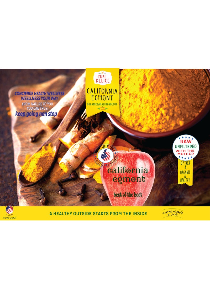 كاليفورنيا إيغمونت مجموعة خل التفاح العضوي 100% كاليفورنيا إيغمونت | خل التفاح الطبيعي 100% | خام،ونقى وغير مفلتر مع الأم | ACV |عبوة من 2قطع| طاقة أكبر، بشرة أكثر نقاءً و (30%خصم) - Image 3