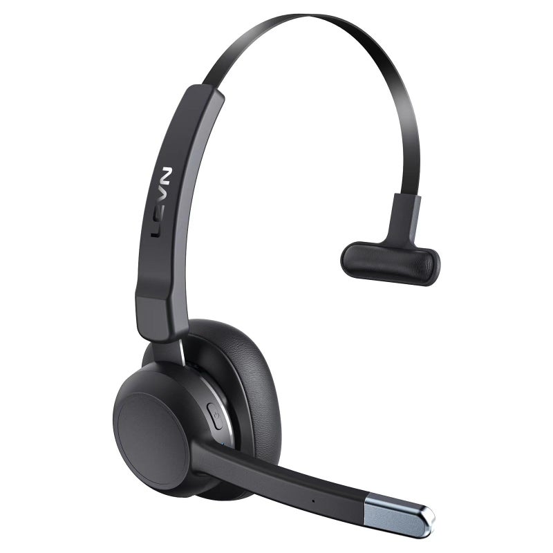 LEVN Trucker Headset, Trucker Bluetooth Headset with Noise Cancelling Microphone & Mute Button, Bluetooth Headset 5.2 Multipoint for Work from Home/Cell Phone/Computer/Zoom/Teams/Truck Driver - Image 1