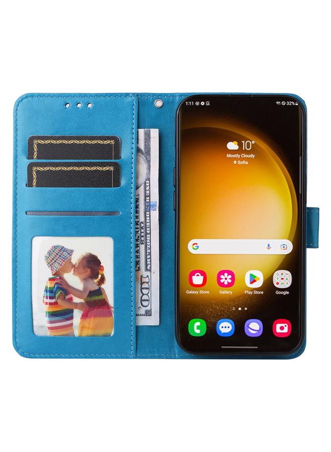 اس-توب جراب لهاتف Samsung Galaxy S24 Ultra مصنوع من الجلد المنقوش بنقشة عباد الشمس - Image 4