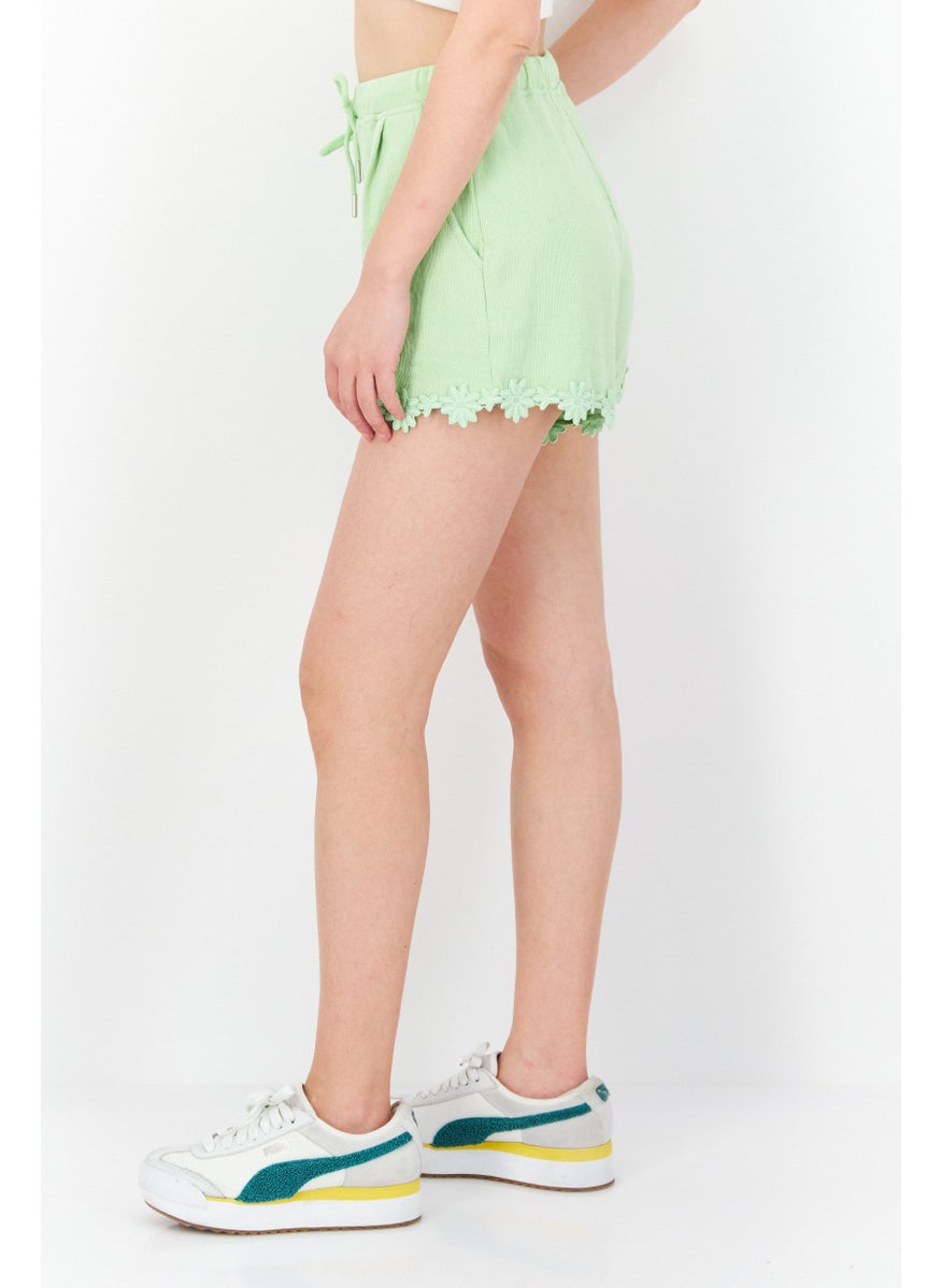 SkyLar Rose Women Embroidered Basic Shorts, Sage  - Image 2