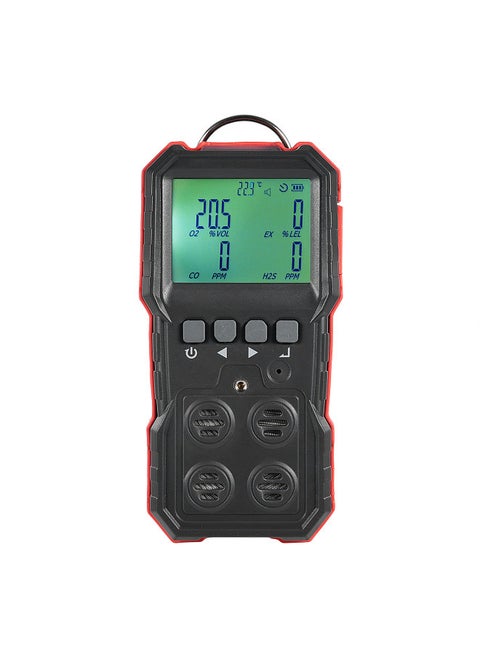 WT8812 4-In-1 Compound Gas Measurement Monitor LEL/O2/H2S/CO Gas Monitor LCD Display Sound Light Vibration Alarm Data Record With 4 Forms Alarm