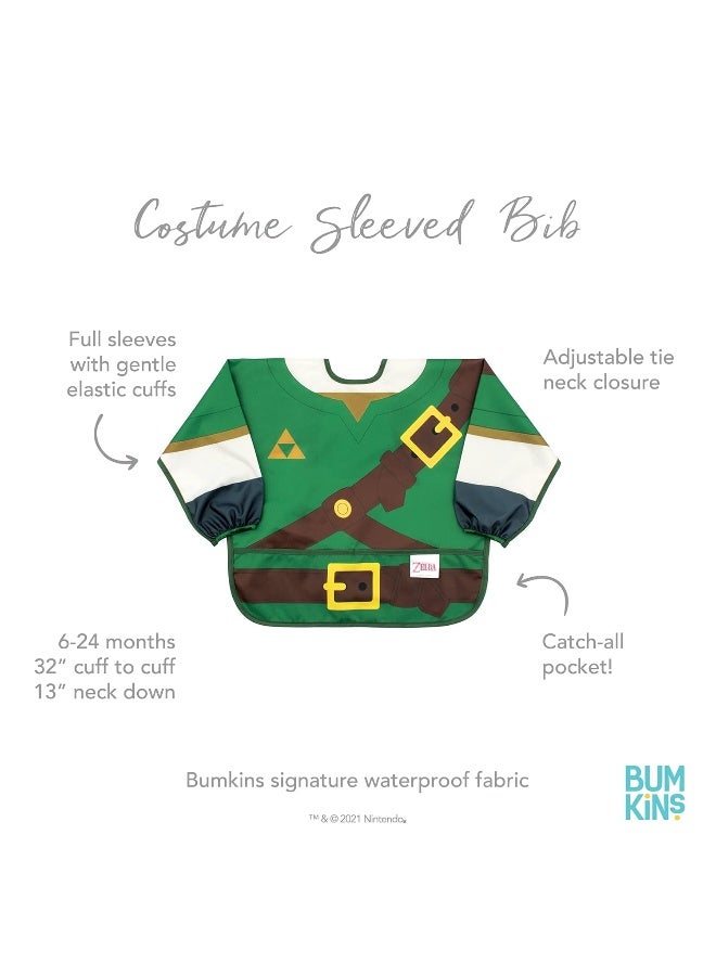 Bumkins Sleeved Bib for Girl or Boy, Baby and Toddler for 6-24 Mos, Essential Must Have for Eating, Feeding, Baby Led Weaning Supplies, Long Sleeve Mess Saving Food Catcher, Nintendo Legend of Zelda - Image 5