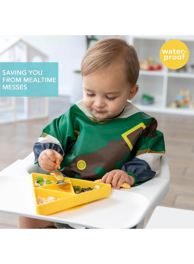 Bumkins Sleeved Bib for Girl or Boy, Baby and Toddler for 6-24 Mos, Essential Must Have for Eating, Feeding, Baby Led Weaning Supplies, Long Sleeve Mess Saving Food Catcher, Nintendo Legend of Zelda - Image 2