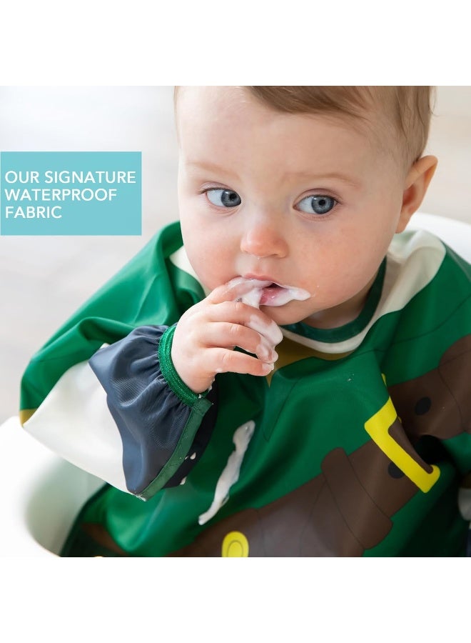 Bumkins Sleeved Bib for Girl or Boy, Baby and Toddler for 6-24 Mos, Essential Must Have for Eating, Feeding, Baby Led Weaning Supplies, Long Sleeve Mess Saving Food Catcher, Nintendo Legend of Zelda - Image 3