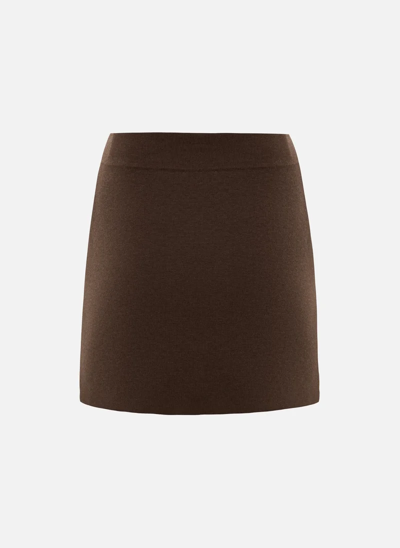 Lichi  Straight mini skirt with a decorative seam for Women | Best Price UAE