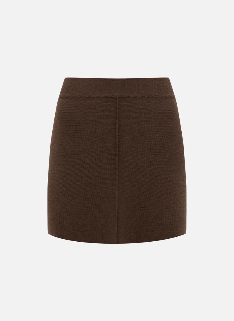 Lichi  Straight mini skirt with a decorative seam for Women | Best Price UAE