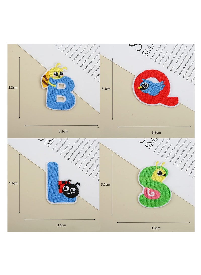 KASTWAVE Iron On Letter Patches, 2 Sets (52 Pieces) A-Z Lovely Embroidery Alphabet Patches for Kids Clothing Backpacks - Image 5