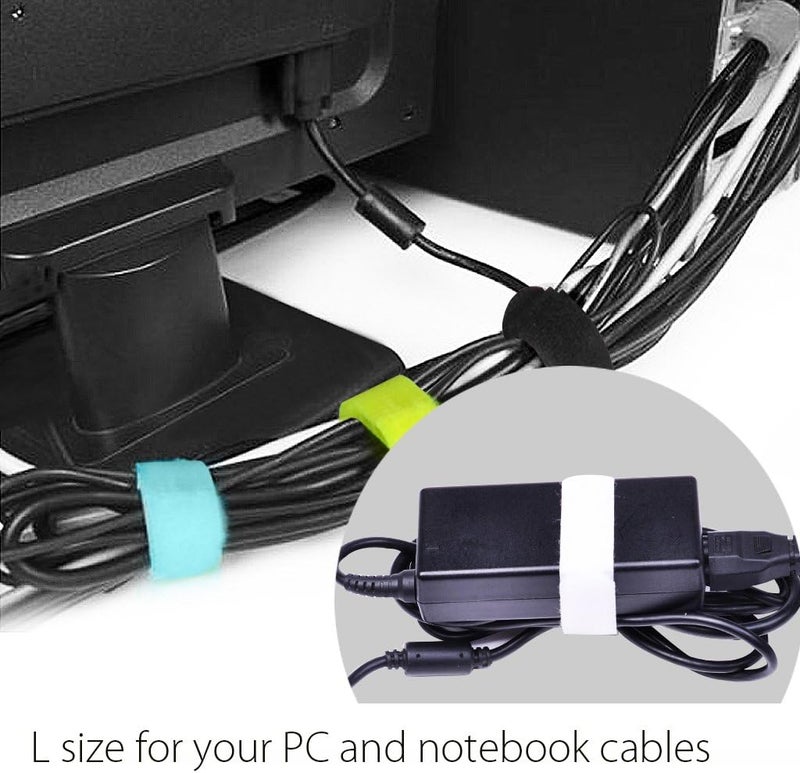 Avantree Pack of 20 Reusable Cord Organizer Keeper Holder, Fastening Cable Ties Straps for Earbud Headphones Phones Electronics Electrical Computer PC Wire Wrap Management, Assorted 3 Size and 5 Color - Image 3