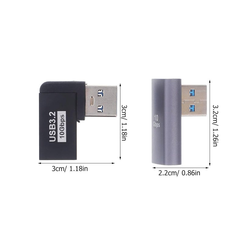 2Pcs USB 3.0 Angled Adapters Male to Female Upward and Side Bend Space Saving Extension - Image 3