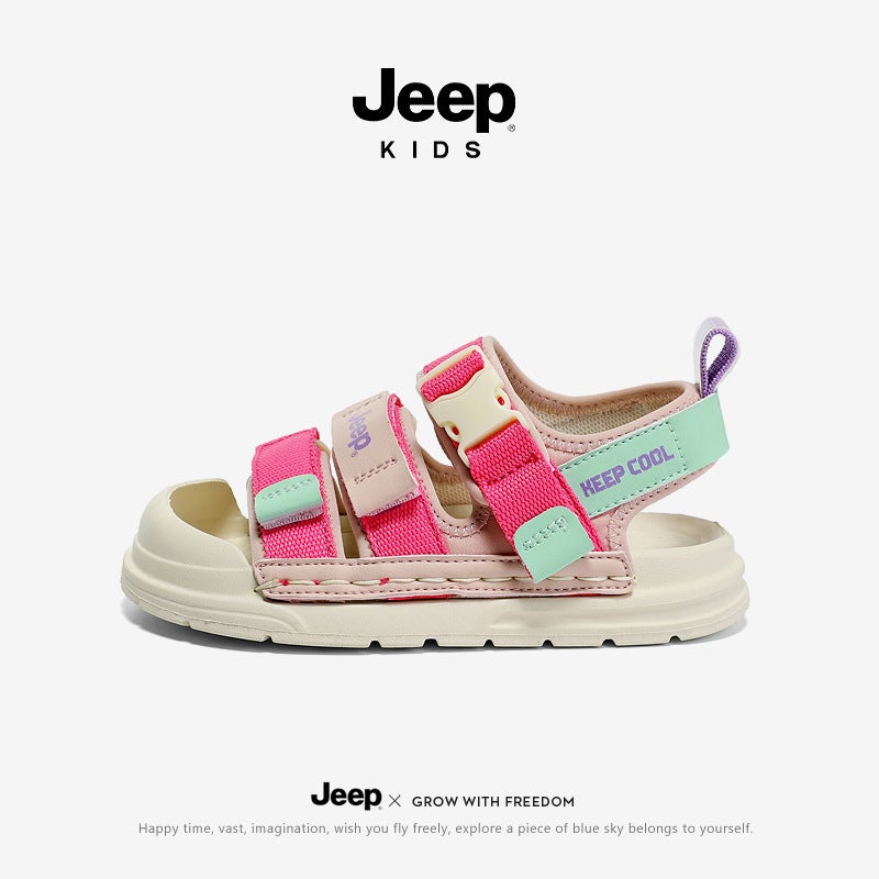 Jeep Girls' Sports Sandals Summer Style Soft Sole Non-Slip Summer Little Girls' Kids' Closed-Toe Beach Shoes - Image 2