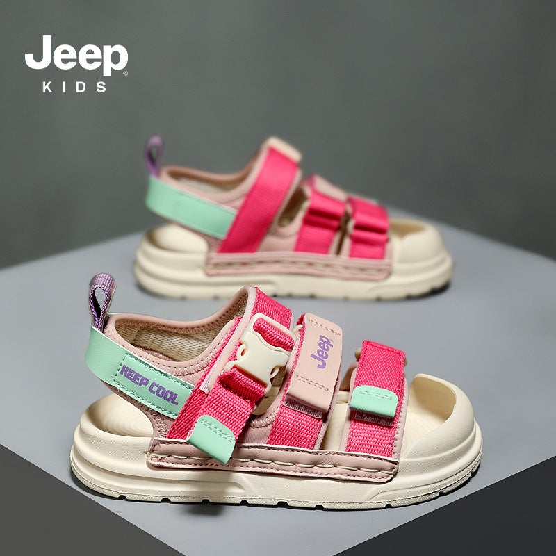 Jeep Girls' Sports Sandals Summer Style Soft Sole Non-Slip Summer Little Girls' Kids' Closed-Toe Beach Shoes - Image 5