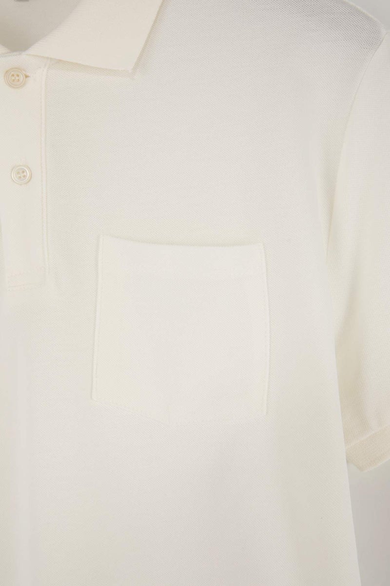 trendyol Ecru Regular/Comfortable 100% Cotton Single Pocket Polo Neck T-Shirt Tmnss26Po00018 - Image 4