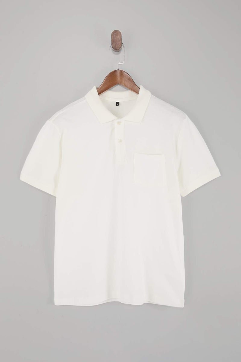 trendyol Ecru Regular/Comfortable 100% Cotton Single Pocket Polo Neck T-Shirt Tmnss26Po00018 - Image 3