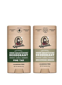 Dr. Squatch Dr. Squatch Natural Deodorant for Men – Odor-Squatching Men's Deodorant Aluminum Free - Pine Tar + Birchwood Breeze (2.65 oz, 2 Pack) - Packaging may vary  - Image 1