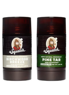 Dr. Squatch Dr. Squatch Natural Deodorant for Men – Odor-Squatching Men's Deodorant Aluminum Free - Pine Tar + Birchwood Breeze (2.65 oz, 2 Pack) - Packaging may vary  - Image 2