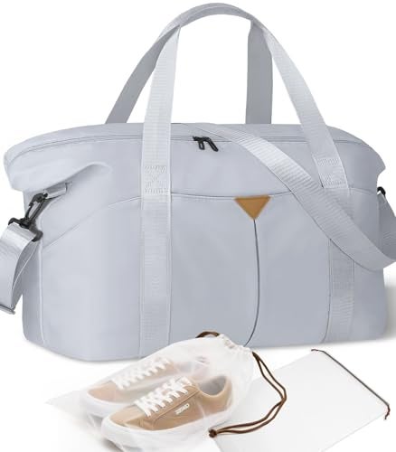 Magimack Duffle Bag for Travel Carryon Travel Bag with Trolley Sleeve Sport Gym Bag for Women Overnight Bag for Men Hospital Bag for Labor and Delivery Grey - Image 1