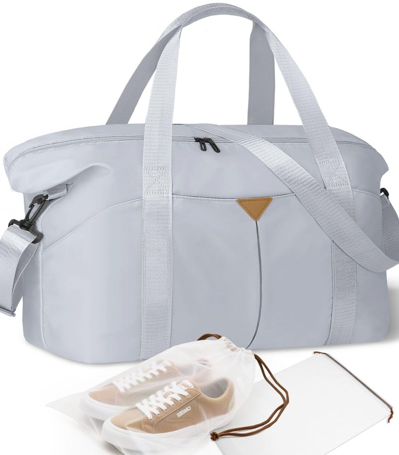 Magimack Duffle Bag for Travel Carryon Travel Bag with Trolley Sleeve Sport Gym Bag for Women Overnight Bag for Men Hospital Bag for Labor and Delivery Grey - Image 2